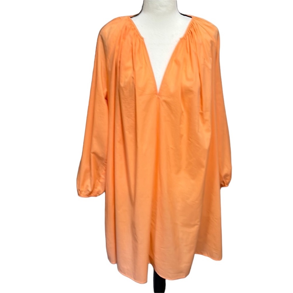 H&M Apricot V Neck Balloon Sleeve Coverup Dress